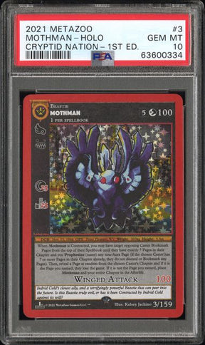 PSA 10 MetaZoo Cryptid Nation 1st edition Mothman Holo