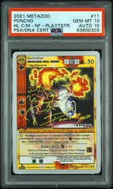 PSA 10 Auto 10 MetaZoo NightFall Playtester Headless Coal Miner Holo